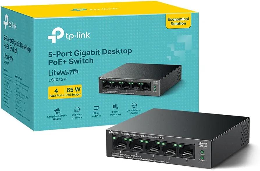 سويتش tp link 5 port poe
